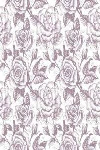 Papel de parede floral com rosas roxas