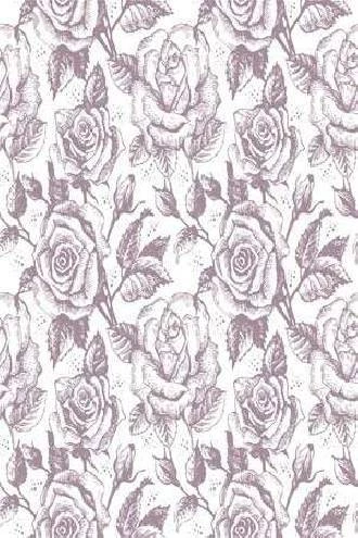 Papel de parede floral com rosas roxas