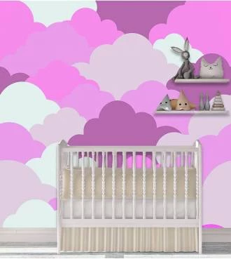 Papel de parede com nuvens rosa