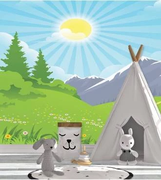 Papel de parede Paisagem Campo Montanhas