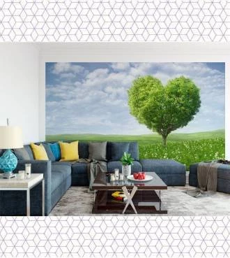 Papel de parede Paisagem Árvore Coração