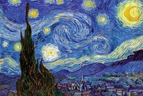 Papel de Parede A Noite Estrelada por Vincent Van Gogh 1885-4692