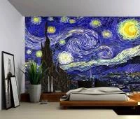 Papel de Parede A Noite Estrelada por Vincent Van Gogh 1885-4693