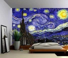 Papel de Parede A Noite Estrelada por Vincent Van Gogh
