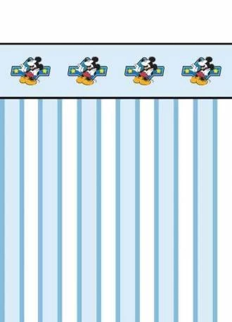 Papel meia parede listrado com mickey