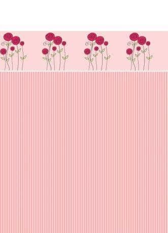 Papel meia parede flores rosa