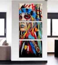 Kit de Quadro Indigena Abstrata 1946-4840
