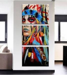 Kit de Quadro Indigena Abstrata
