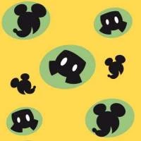 Papel de parede infantil verde e amarelo mickey