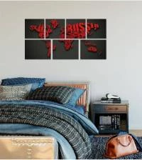 Kit de Quadro Mapa em Vermelho e Preto 1957-4862