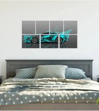 Kit de Quadro Automotivo Abstrato