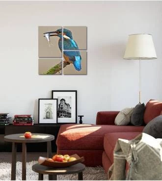 Kit de Quadro Passarinho Azul