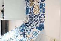 Azulejo Adesivo Azul e Branco Hidráulico 527-4958