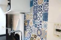 Azulejo Adesivo Azul e Branco Hidráulico 527-4959