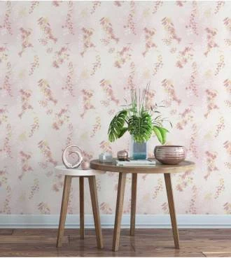 Papel de parede floral delicado rosado