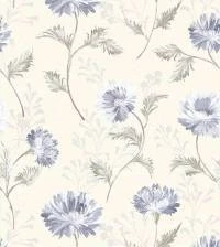 Papel de parede floral bege e azul 2005-4982
