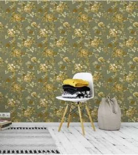 Papel de parede rosa e fundo musgo