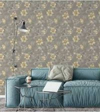 Papel de parede Floral fundo acinzentado 2016-5003
