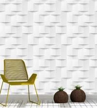 Papel de parede 3D branco efeito quinas 2023-5019
