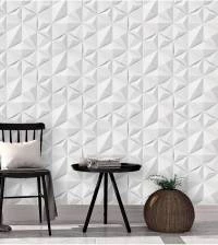 Papel de parede 3D triângulo branco 2025-5023