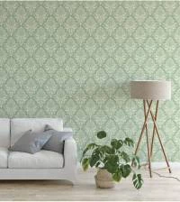 Papel de parede arabesco fundo verde 2060-5112