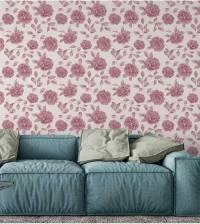 Papel de parede floral em tons de rosa pastel 2012-5161