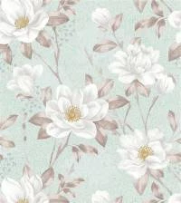 Papel de parede floral em tons pasteis em verde 2015-5168