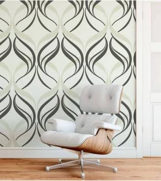 Papel de parede contemporâneo em tons de nude e cinza