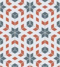 Papel de parede moderno azul e vermelho 3D 2067-5298