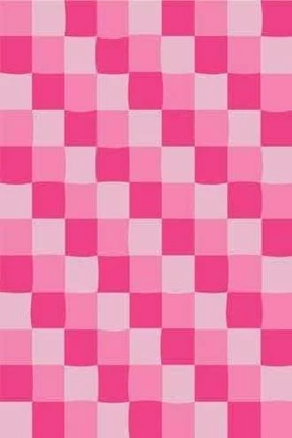 Papel de parede xadrez rosa com branco