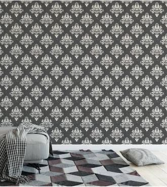 Papel de parede com Fundo Preto com Detalhes em Tons de Branco