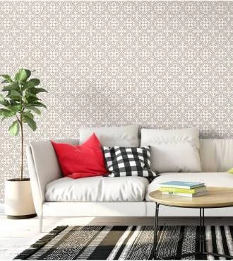 Papel de parede em tons nude e branco - Contemporâneo 10