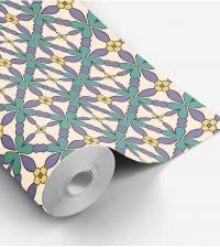 Papel de parede vintage em tons de verde e amarelo 2075-5323