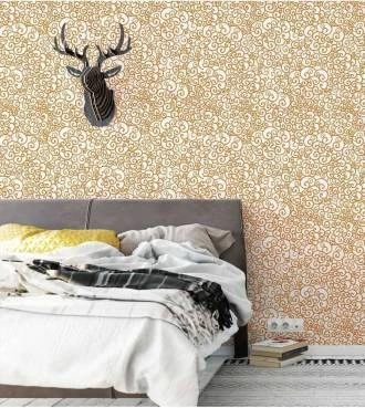 Papel de parede Minimalista em Tons de Laranja e Branco