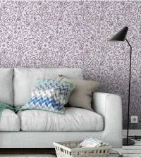 Papel de parede com flores lilás minimalistas 2096-5367