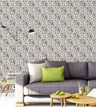 Papel de parede Notas Musicais Claves Preto e Branco com fonte arabesca - Notas 10