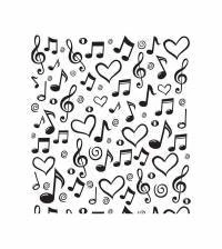 Papel de parede musical love branco e preto 2104-5382