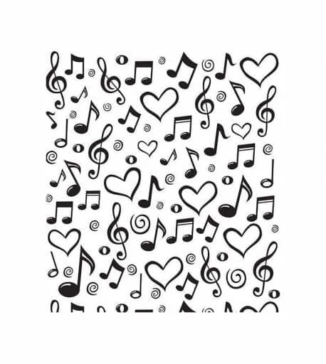 Papel de parede musical love branco e preto 2104-5382