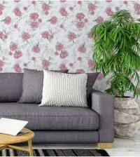 Papel de parede encanto com flores rosas 2109-5396