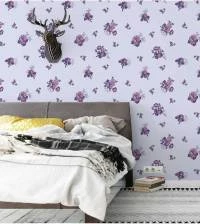 Papel de parede floral roxo e lilás suave 2118-5423