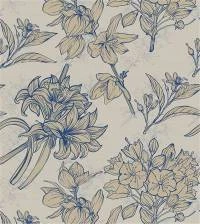Papel de parede floral retro em tons pasteis 2130-5463