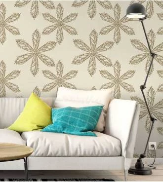 Papel de parede floral nos tons bege e marrom - Glamour 11