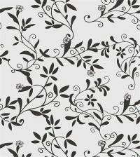 Papel de parede floral branco e preto 2132-5469