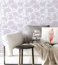 Papel de parede floral com em tons lilas 2135-5480