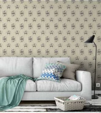 Papel de parede com tons pastéis amarelos roxos e bege - Casual 01