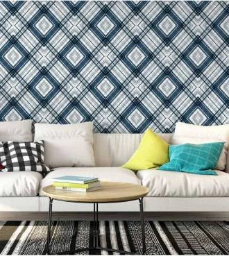 Papel de parede com tons de azul e bege cinza - Casual 10