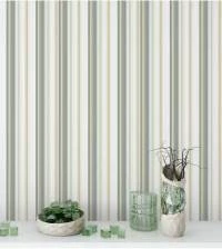 Papel de parede listrado verde amarelo e branco 2155-5542