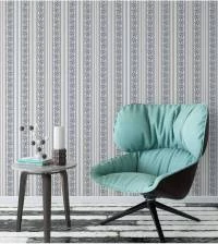 Papel de parede listrado azul floral 2156-5545