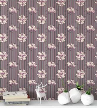 Papel de parede com tons de roxo bordô bege e cinza - Casual 08
