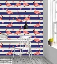 Papel de parede Flamingo com fundo listrado 2175-5605